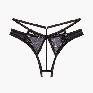 Dear Diary Crotchless Open Back Thong